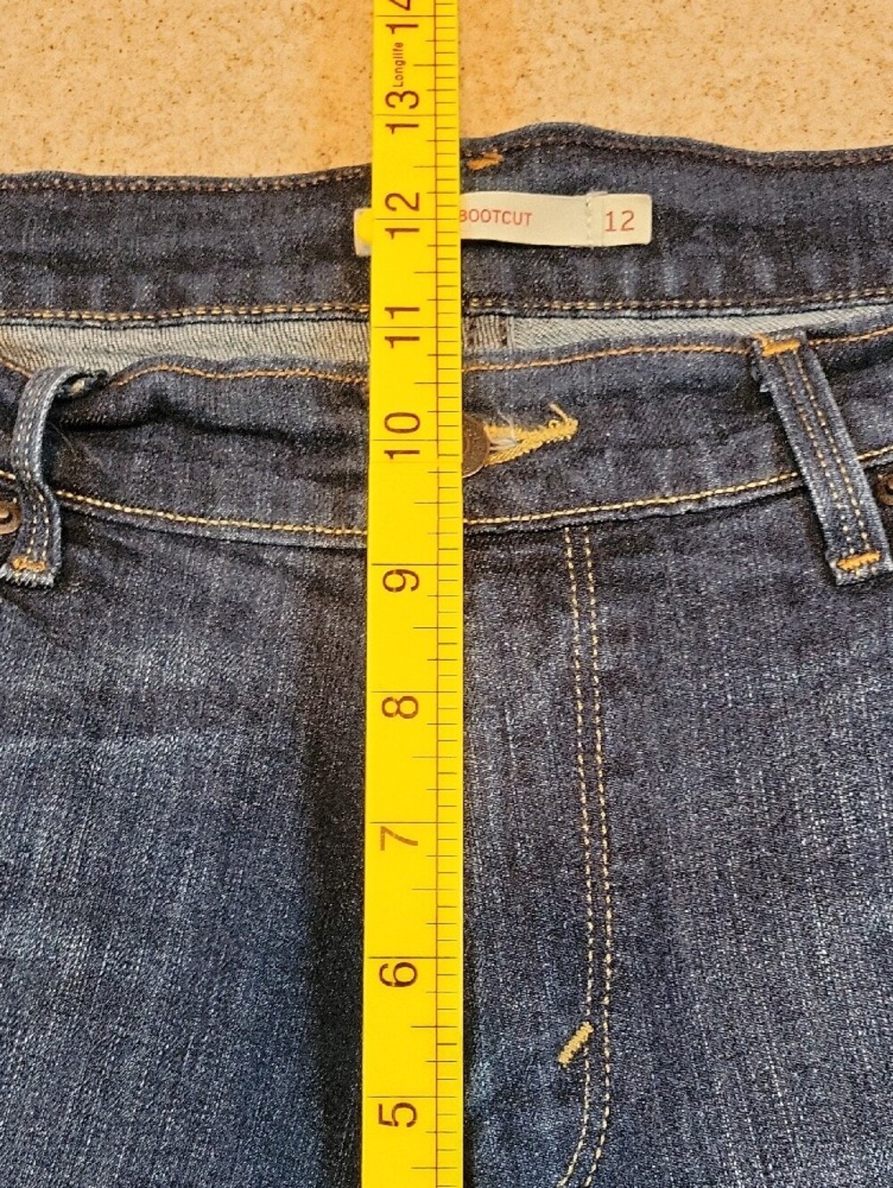 Levi 515 Bootcut Dark Blue Bootcut Denim Jeans Stretch Size 12 - Picture 9 of 11